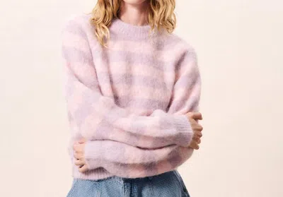 Frnch Yuliya Crewneck Pullover In Pale Pink In Multi