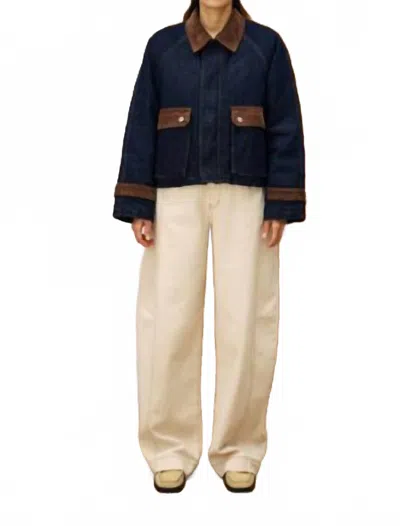 Frnch Zola Corduroy Jacket In Midnight Blue