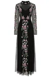 Frock And Frill Women's Azalea Floral Embroidered Maxi Dress - Black In Black