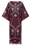 Frock And Frill Women's Danica Purple Embellished Midi Dress In Burgundy