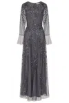 Frock And Frill Women's Grey Jora Charcoal Embellished Maxi Dress In Gray