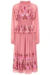 Frock And Frill Women's Gwenna Pink Floral Embroidered Midi Dress In Pink