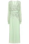 Frock And Frill Women's Kaira Pale Green Sequin Maxi Dress In Green
