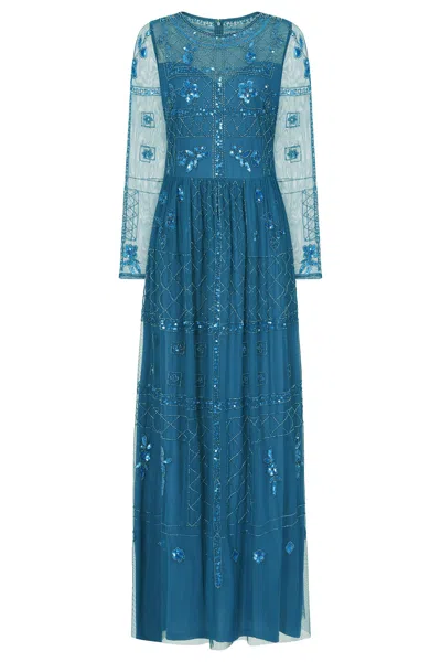 Frock And Frill Women's Maya Embellished Maxi Dress - Blue