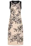 Frock And Frill Women's Neutrals Lexi Floral Sequin Midi Dress In Pink