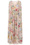 Frock And Frill Women's Neutrals Melia Floral Print Cape Sleeve Maxi Dress In Pink