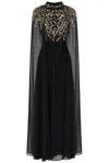 Frock And Frill Women's Octavia Black Embellished Cape Sleeve Maxi Dress In Black