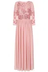 Frock And Frill Women's Pink / Purple Lovella Blush Floral Embellished Maxi Dress In Pink/purple