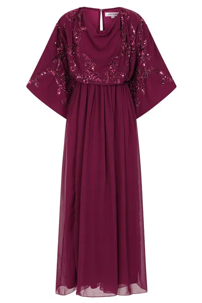 Frock And Frill Women's Purple Leya Embellished Maxi Dress