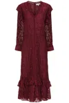 Frock And Frill Women's Red Moira Burgundy Lace Midaxi Dress In Red