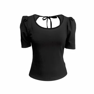 Frock Tales Women's Belle Top With Scoop Neck In Black