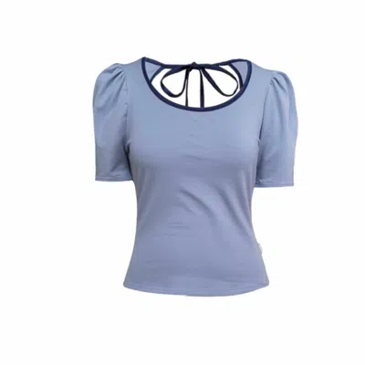 Frock Tales Women's Belle Top With Scoop Neck In Cornflower Blue