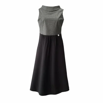Frock Tales Women's Black / Silver Midi Crocus Dress In Silver And Black In Black/silver