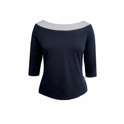 Frock Tales Women's Blue Boating Top In Navy And White