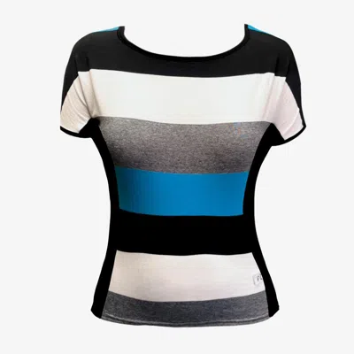 Frock Tales Women's Blue Captain Top In Aqua Stripe In Multi
