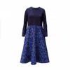 Frock Tales Women's Blue Midi Astrology Dress In Cobalt Waves With Pockets In Blue