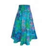 Frock Tales Women's Blue Orchid Midi Skirt With Pockets In Waterside Print In Blue