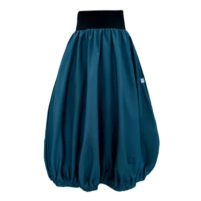 Frock Tales Women's Blue Ram Parachute Skirt In Teal