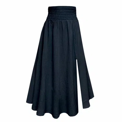 Frock Tales Women's Blue Sicily Midaxi Skirt With Split In Navy