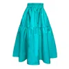 Frock Tales Women's Blue Tahiti Midi Skirt With Pockets In Aqua Awe