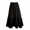 Frock Tales Women's Boho Gathered Midi Skirt With Pockets In Black In Black