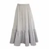 Frock Tales Women's Boho Gathered Midi Skirt With Pockets In Grey In Grey