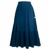 Frock Tales Women's Boho Gathered Midi Skirt With Pockets In Petrol Blue In Blue