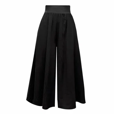 Frock Tales Women's Breeze Flared Cropped Trouser In Black