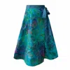 Frock Tales Women's Green / Blue Meyer Waterside Print Wrap Midi Skirt With Pockets In Green/blue