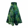 Frock Tales Women's Green Orchid Midi Skirt In Forest Print With Pockets In Green