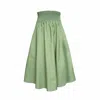 Frock Tales Women's Green Orchid Midi Skirt With Pockets In Sage In Green