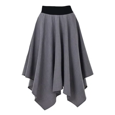 Frock Tales Women's Grey / Black Morven Hanky Skirt In Grey Micro Check In Multi