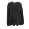 Frock Tales Women's Grey Guru Flared Top With Blouson Sleeves In Charcoal In Grey