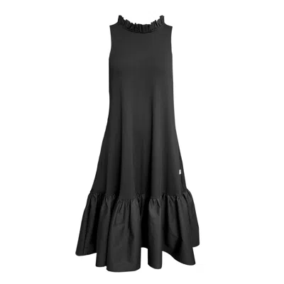 Frock Tales Women's Iris Midi Dress With Pockets In Black