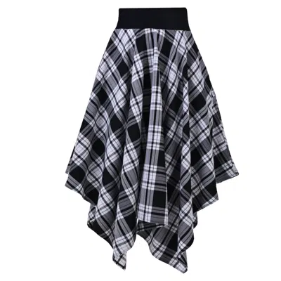 Frock Tales Women's Morven Hanky Skirt In Black And White Check