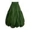Frock Tales Women's Mylar Puffball Midi Skirt In Green In Green