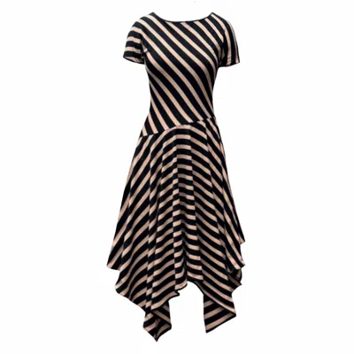 Frock Tales Women's Neutrals / Black Harbour Dress In Black & Sand Stripe