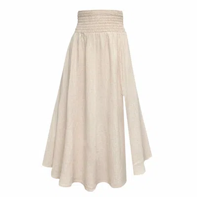 Frock Tales Women's Neutrals Sicily Midaxi Skirt With Split In Oatmeal