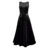 Frock Tales Women's Peony Sleeveless Midi Dress In Black Velvet In Black