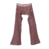 Frock Tales Women's Pink / Purple Nancy Super Cropped Long Sleeve Crochet Top In Enchanted Pink In Pink/purple