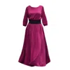 Frock Tales Women's Pink Revival Midaxi Dress In Magenta In Pink