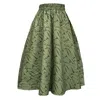 Frock Tales Women's Romy Midi Skirt In Green Print With Pockets In Green