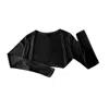 Frock Tales Women's Shruglet Cropped With Long Sleeves In Black In Black