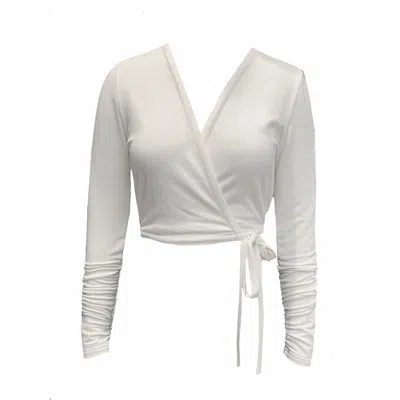 Frock Tales Women's White / Neutrals Daisy Ballet Wrap Top In Cream