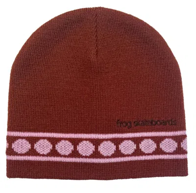 Frog Skateboards Women's Circles Beanie In Brick Red