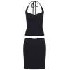 Frolickers Black The Convertible Sweetheart Set - Halter & Asymmetric In Black