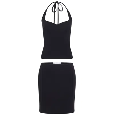 Frolickers Black The Convertible Sweetheart Set - Halter & Asymmetric