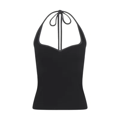 Frolickers Women's Grey / Black Convertible Sweetheart Top - Halter & Asymmetric - Black/grey Melange Hem In Grey/black
