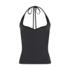 Frolickers Women's Grey / Black Convertible Sweetheart Top - Halter & Asymmetric - Grey Melange/black Hem In Grey/black
