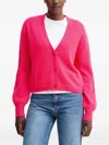 From Future Button V-neck Cardigan In Pink
